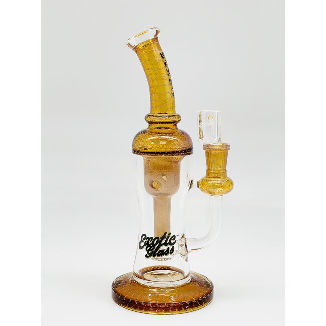 EXOTIC 9.5'' HEAVY FUMED BUBBLE RECYCLER SHOWER HEAD PERC DAB RIG C6338