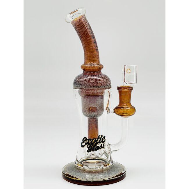 EXOTIC 9.5'' HEAVY FUMED BUBBLE RECYCLER SHOWER HEAD PERC DAB RIG C6338