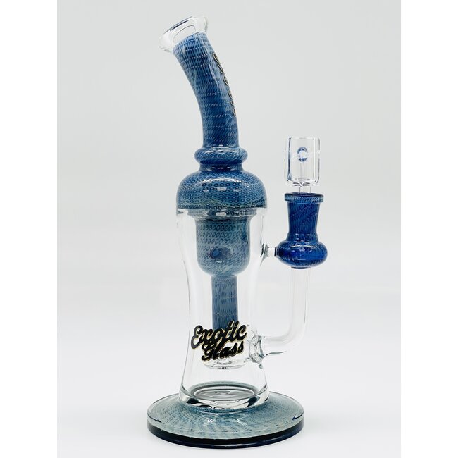 EXOTIC 9.5'' HEAVY FUMED BUBBLE RECYCLER SHOWER HEAD PERC DAB RIG C6338