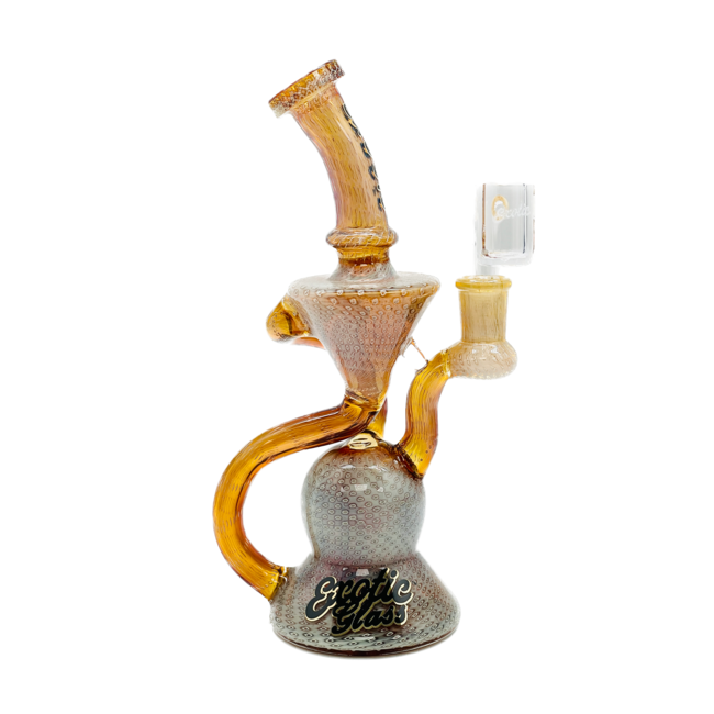 EXOTIC 8.5'' HEAVY FUMED BUBBLE TORNADO RECYLER DAB RIG  C6341