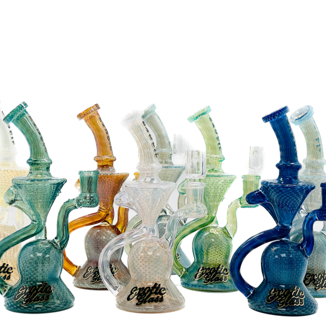 EXOTIC 8.5'' HEAVY FUMED BUBBLE TORNADO  RECYLER DAB RIG  C6341