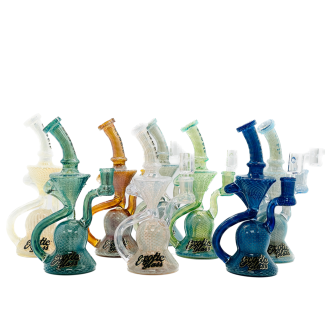 EXOTIC 8.5'' HEAVY FUMED BUBBLE TORNADO RECYLER DAB RIG  C6341