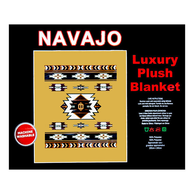 NAVAJO BROWN LUXURY BLANKET QUEEN