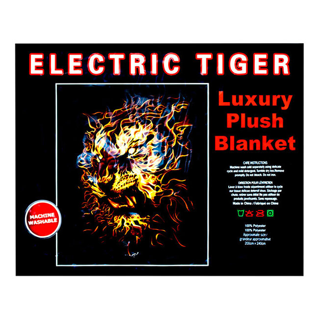 ELECTRIC TIGER   LUXURY BLANKET QUEEN