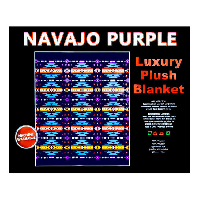 PURPLE NAVAJO LUXURY BLANKET QUEEN