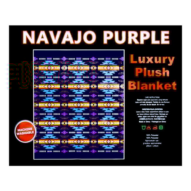 PURPLE NAVAJO LUXURY BLANKET QUEEN