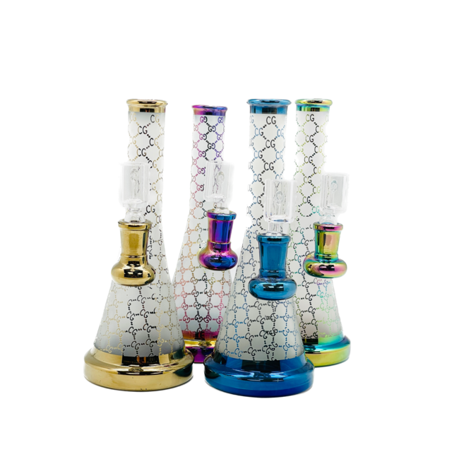 CRYSTAL GLASS 7.7" IRIDESCENT METALLIC- GG - C6247-4