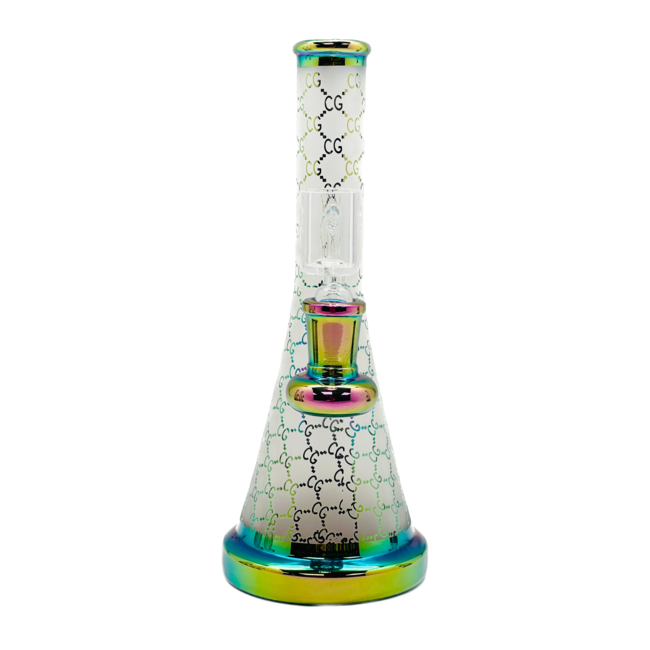 CRYSTAL GLASS 7.7" IRIDESCENT METALLIC- GG - C6247-4