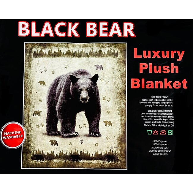 BLACK BEAR  LUXURY BLANKET QUEEN