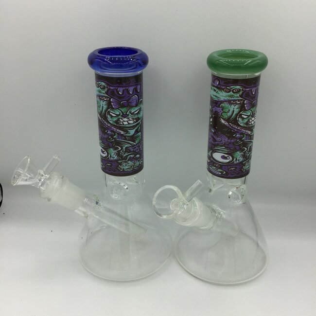 CRYSTAL GLASS BEAKER BONG 8'' R-1