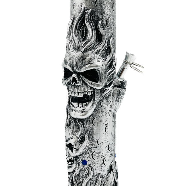 12'' FLORAL CANDY SKULL  RESIN BONG  OSH-175-06