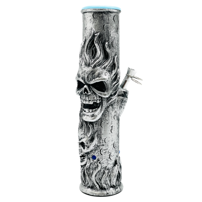 12'' FLORAL CANDY SKULL  RESIN BONG  OSH-175-06
