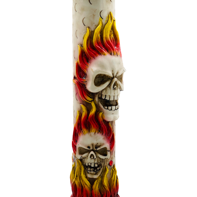 12'' FLAMING SKULL  RESIN BONG  OSH-175-05