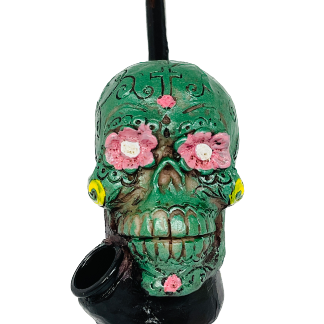 GREEN SUGER SKULL RESIN PIPE YD450-08-01