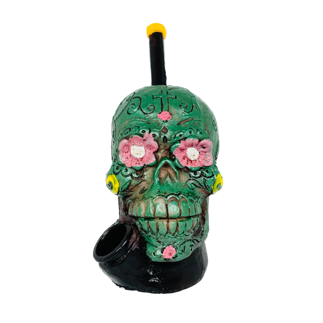 GREEN SUGER SKULL RESIN PIPE YD450-08-01