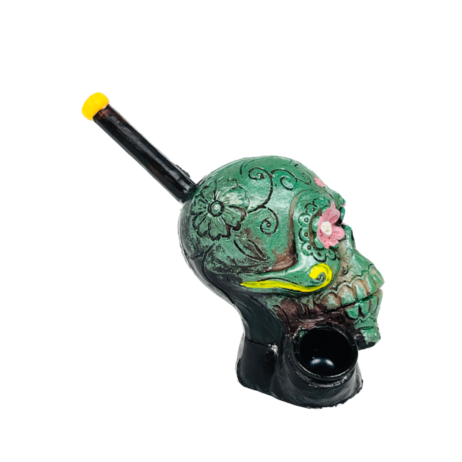 GREEN SUGER SKULL RESIN PIPE YD450-08-01