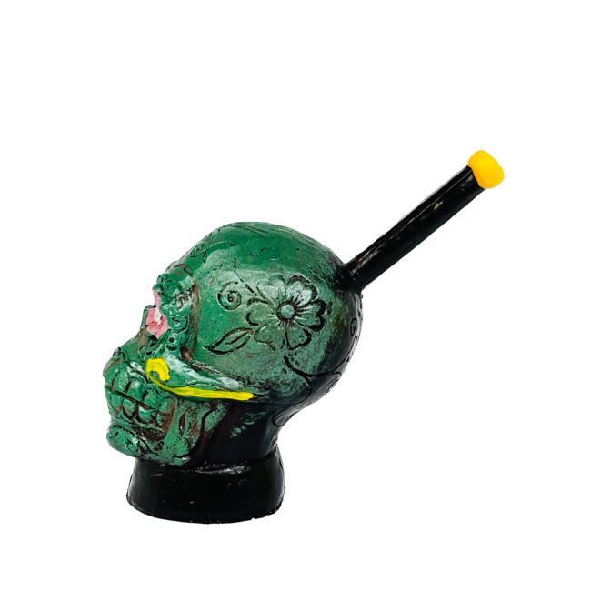 GREEN SUGER SKULL RESIN PIPE YD450-08-01