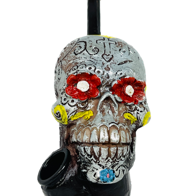SILVER SUGER SKULL RESIN PIPE YD450-08-02