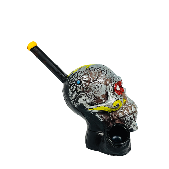 SILVER SUGER SKULL RESIN PIPE YD450-08-02