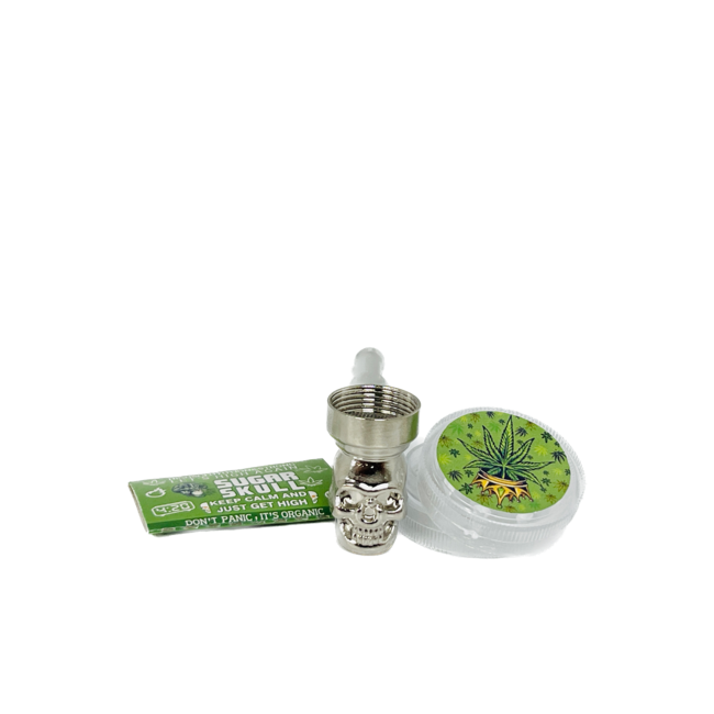 SUGER SKULL 3.5''  ALUMINUM PIPE WITH GRINDER YD351-SS-TY