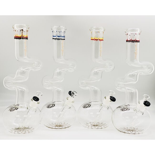 CRYSTAL GLASS 16'' ROUND BASE ZONG BONG C2665