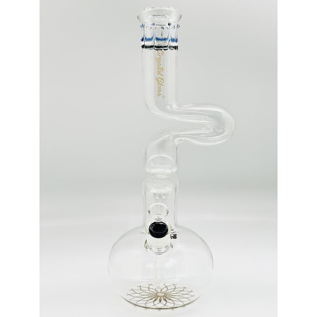 CRYSTAL GLASS 16'' ROUND BASE ZONG BONG C2665