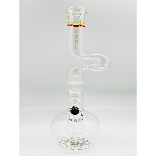 CRYSTAL GLASS 16'' ROUND BASE ZONG BONG C2665