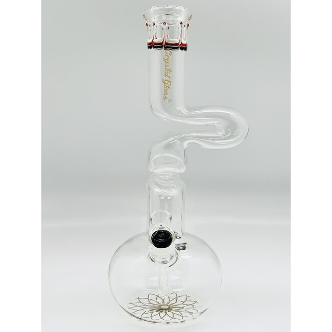 CRYSTAL GLASS 16'' ROUND BASE ZONG BONG C2665