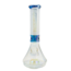 CRYSTAL GLASS 13'' TWO TONE IRIDESCENT BEAKER BONG C1522