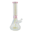 CRYSTAL GLASS 13'' TWO TONE IRIDESCENT BEAKER BONG C1522