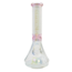 CRYSTAL GLASS 13'' TWO TONE IRIDESCENT BEAKER BONG C1522