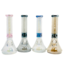 CRYSTAL GLASS 13'' TWO TONE IRIDESCENT BEAKER BONG C1522
