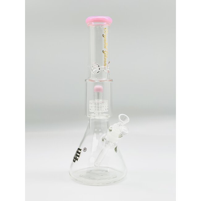 CRYSTAL GLASS 15''  BEAKER BASE ICE PINCH WITH MATRIX PERC  C4058