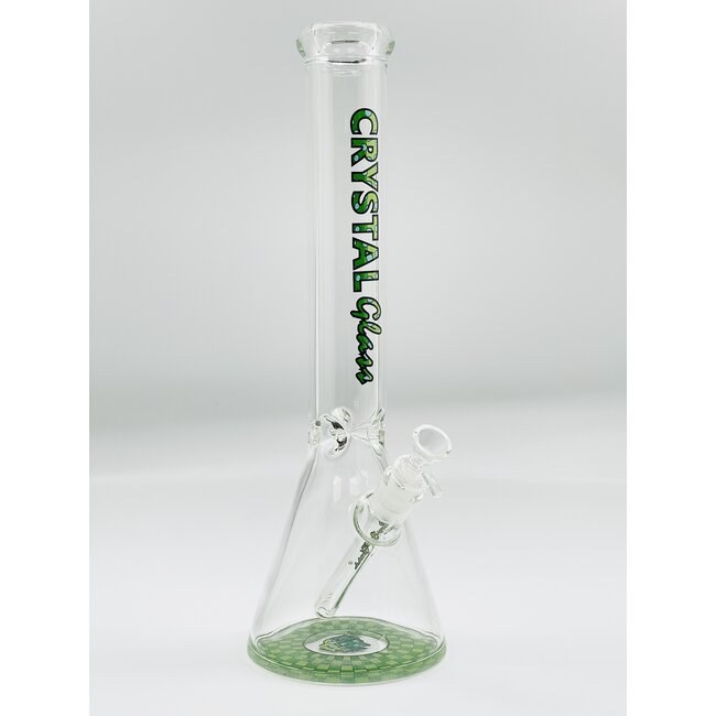 CRYSTAL GLASS 16'' MATCHING DOWNSTEM BEAKER BONG C4102