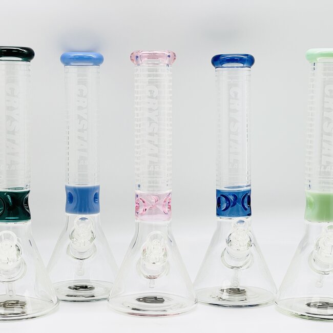 CRYSTAL GLASS 14'' BEAKER MANDALA  BONG C1523