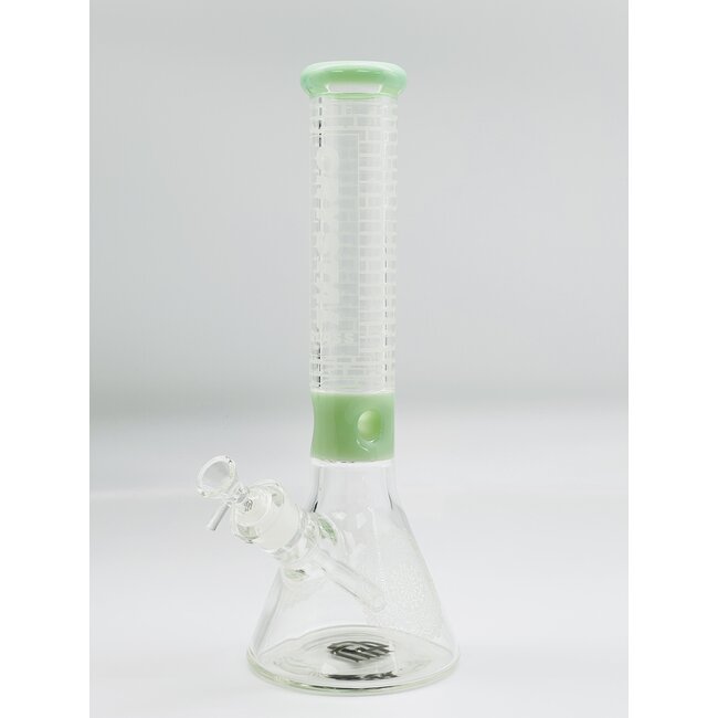 CRYSTAL GLASS 14'' BEAKER MANDALA BONG C1524