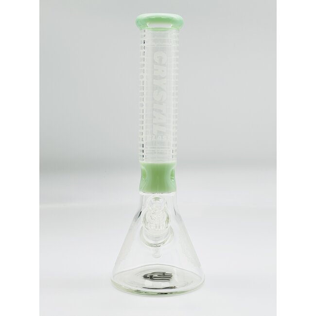 CRYSTAL GLASS 14'' BEAKER MANDALA BONG C1524