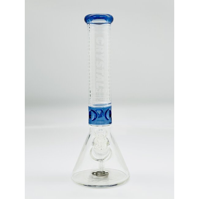 CRYSTAL GLASS 14'' BEAKER MANDALA BONG C1524