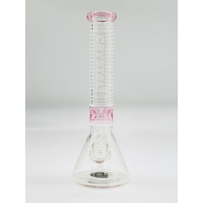 CRYSTAL GLASS 14'' BEAKER MANDALA BONG C1524