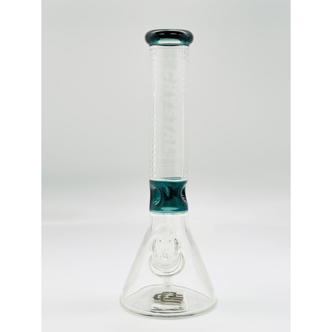 CRYSTAL GLASS 14'' BEAKER MANDALA BONG C1524