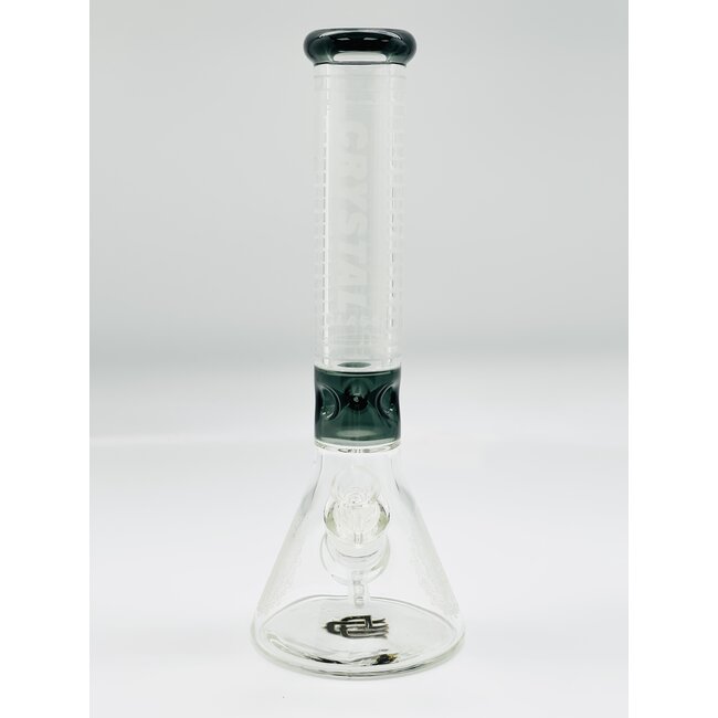 CRYSTAL GLASS 14'' BEAKER MANDALA BONG C1524