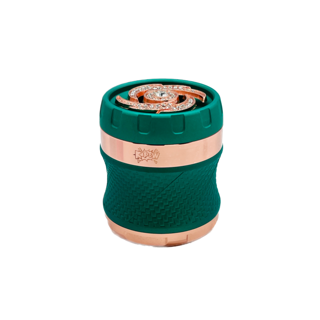 KAPOW 63MM 4 PIECE  JEWELED FLORAL LID CURVED GRINDER