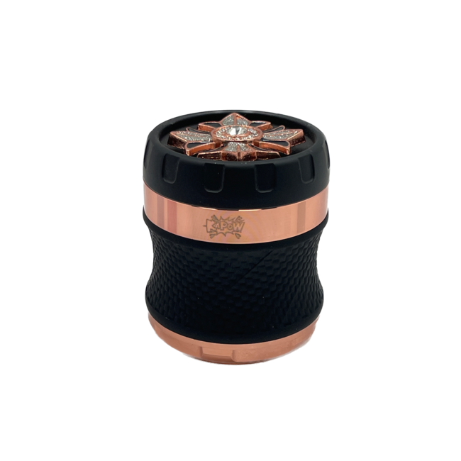 KAPOW 63MM 4 PIECE  JEWELED FLORAL LID CURVED GRINDER