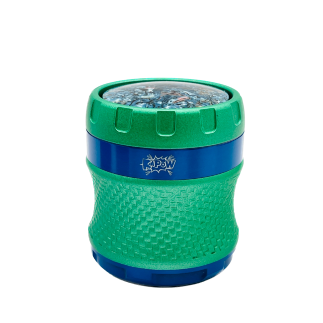 KAPOW 63MM 4 PART SPIN LID CURVED  GRINDER-SF63385