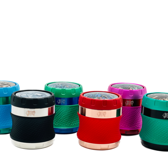 KAPOW 63MM 4 PART SPIN LID CURVED  GRINDER-SF63385