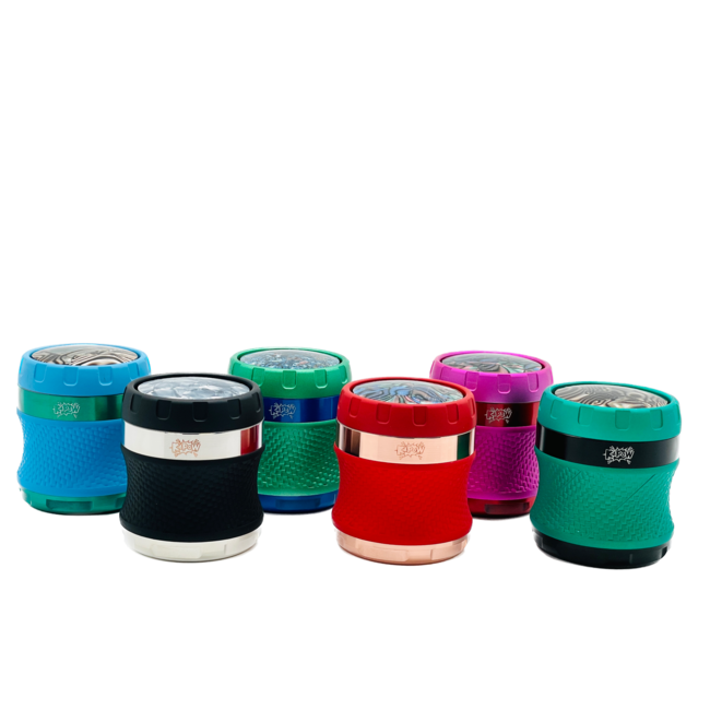 KAPOW 63MM 4 PART SPIN LID CURVED  GRINDER-SF63385