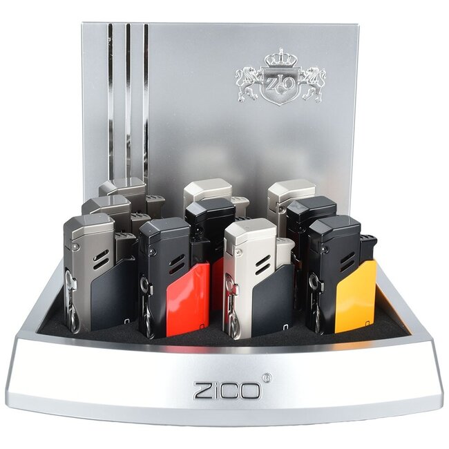 ZICO FLIP TOP QUAD FLAME TORCH LIGHTER WITH BUILT-IN PIPE TOOL-HZ1137