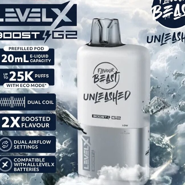 FLAVOUR BEAST FLAVOUR BEAST LEVEL X UNLEASHED BOOST POD 25000 PUFFS