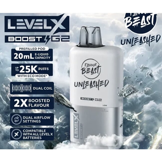 FLAVOUR BEAST FLAVOUR BEAST LEVEL X UNLEASHED BOOST POD 25000 PUFFS