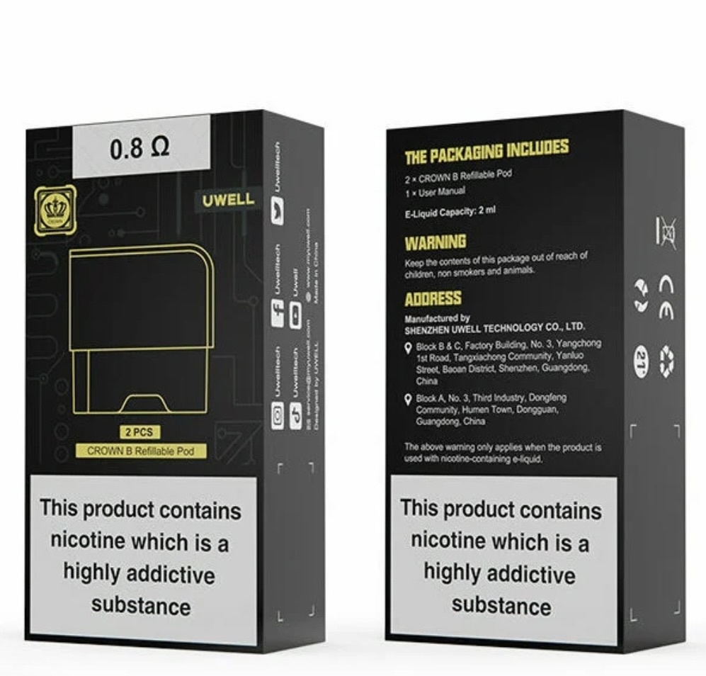 UWELL CROWN B REPLACEMENT POD (2 PACK) [CRC] 00